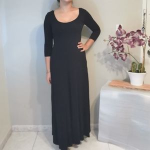 Calvin Klein Elbow Sleeve Maxi Dress Black, Size 4
